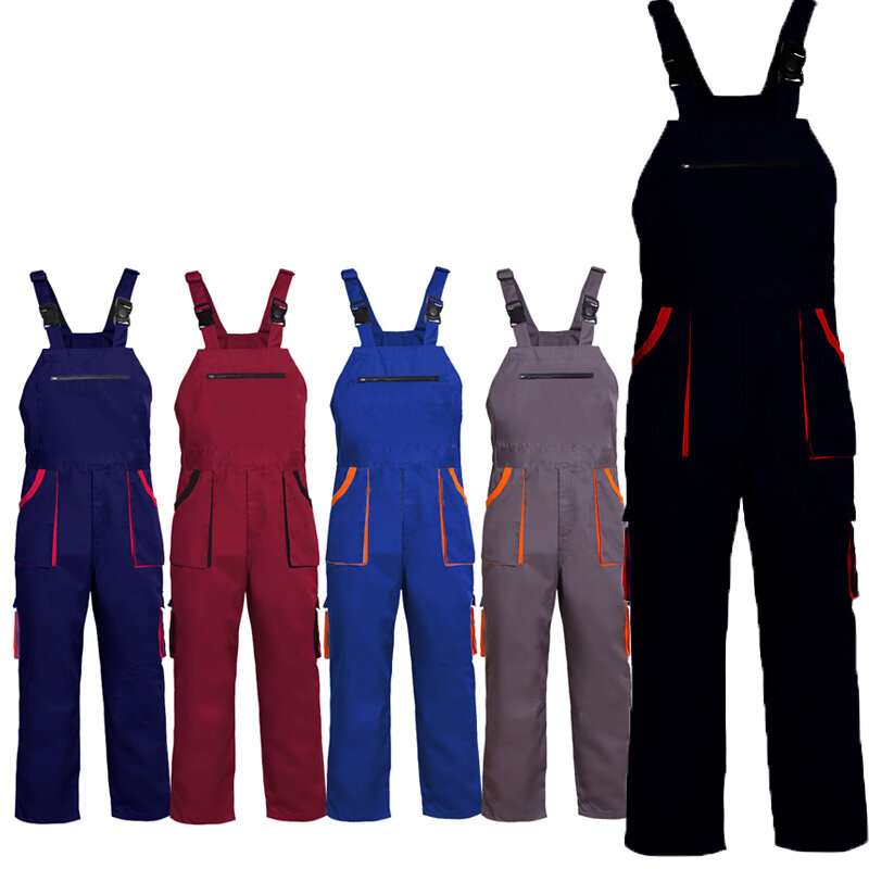 Slabbetje Overall Heren Werkkleding Plus Size Beschermende Overall Jumpsuit Multi Pockets Uniform Werk Tuinbroek Cargo Broek