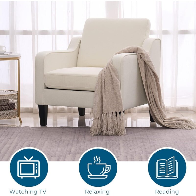 Бежевое мягкое кресло для гостиной с подлокотниками для спальни, деревянное кресло для квартиры, студии, офисные кофейные стулья, кафе