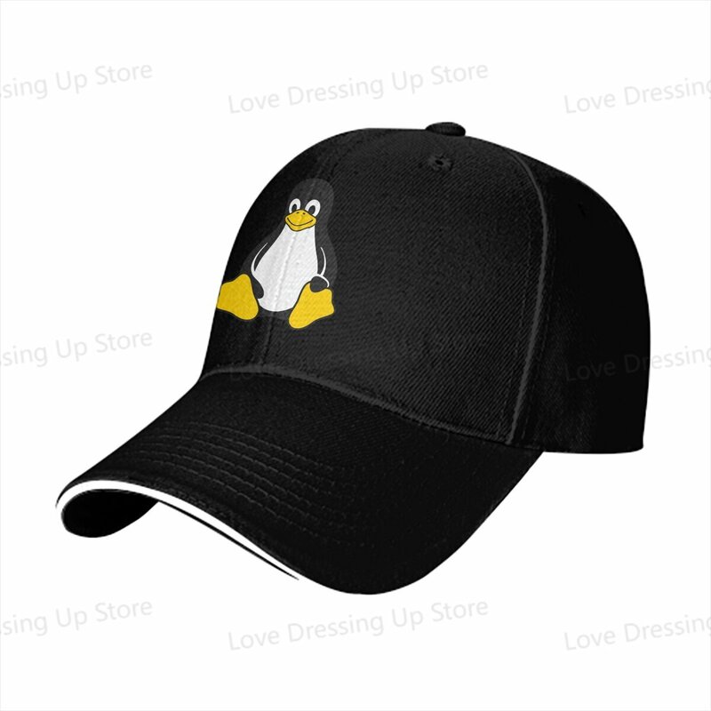 Topi bisbol murni Hip Hop Linux sistem operasi Tux Penguin musim panas topi Golf kepribadian topi pengemudi truk hadiah uniseks