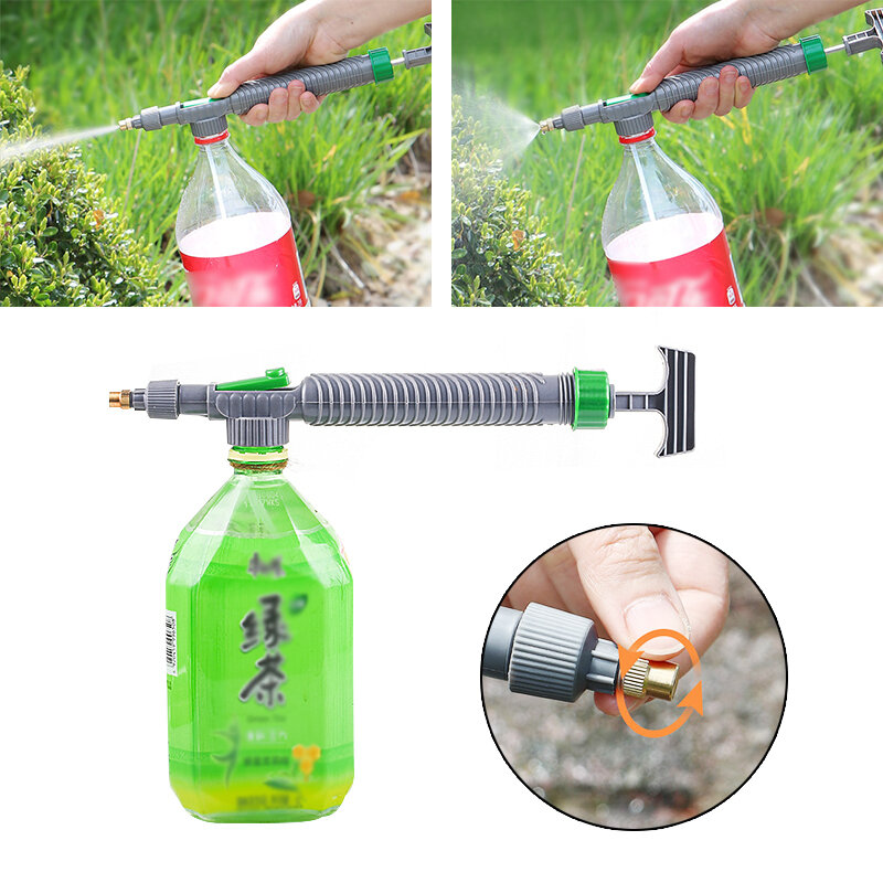 1pc Manual High Pressure Air Pump Sprayer Adjustable Drink Bottle Spray Head Nozzle Garden Watering Tool Sprayer Gardening Tools