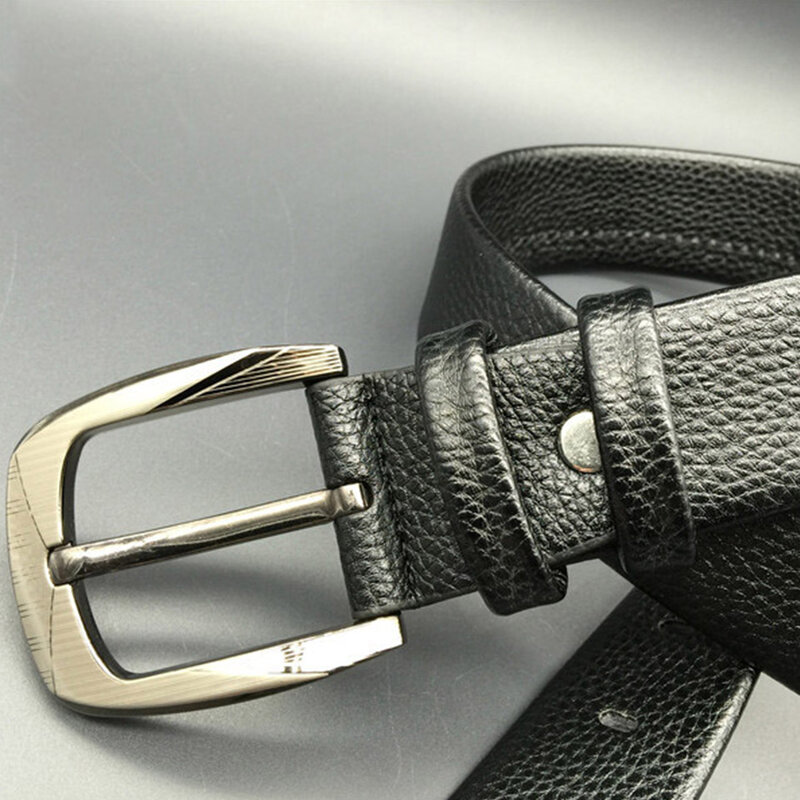 Cintura con fibbia in pelle da 3.5cm per uomo e donna, viaggio d'affari, personalizzata e Versatile, cintura di design Casual da caffè nero