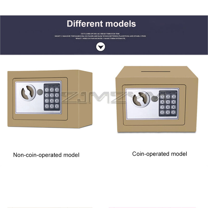 Mini coffre-fort numérique en acier avec clé, caisse de sécurité domestique pour bijoux ou documents