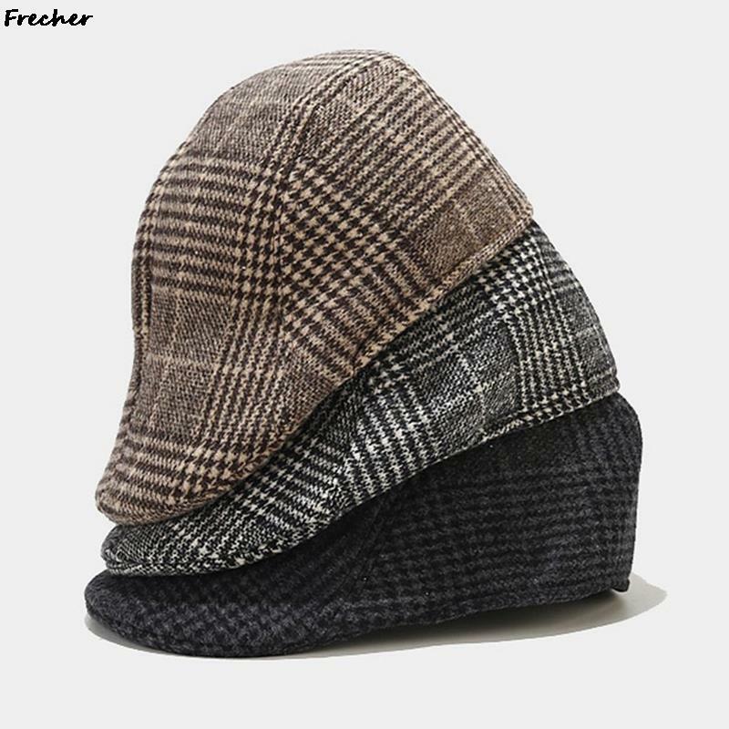 England Stil Baskenmütze Hüte Männer Büro Wolle Hut Winter Vintage Detektiv Kappen Mode Fahr mütze britische Baskenmützen Mode Gorras
