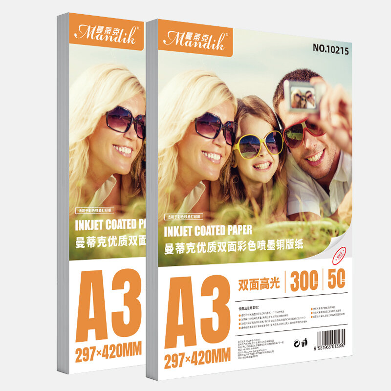 300g dubbele kanten glossy gecoat fotopapier A3 voor inkjet printer