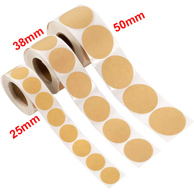 100/500Pcs Kraft Paper Stickers Round Blank Labels For Handmade Gift Tag Paper DIY Envelope Sealing Stickers Stationery