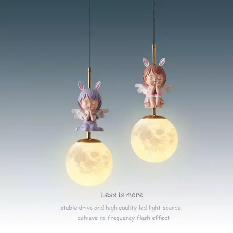 โคมไฟแขวน LED แบบทันสมัยสำหรับข้างเตียงนอนห้องเด็กโคมไฟระย้าที่สร้างสรรค์โคมไฟระย้าในร่มโคมไฟตกแต่งบ้าน
