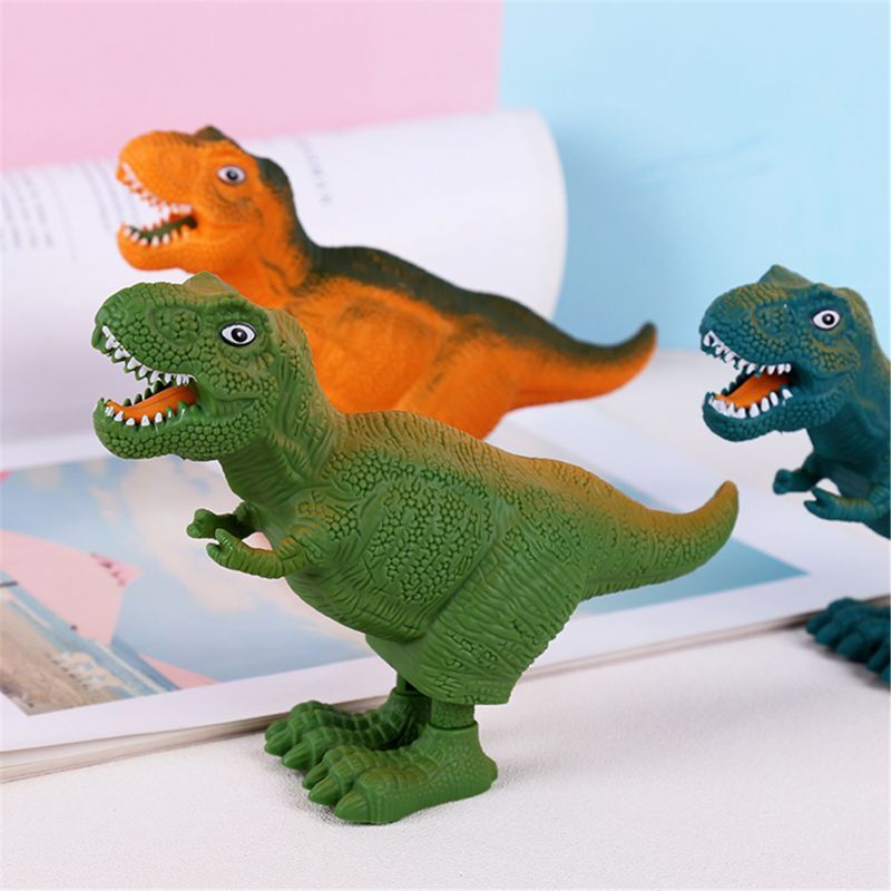 4XBD 7’’ Winding Dinosaur Toy Lovely Wind Up Toy for Baby Learning Education Fine Motor Skill Toy for Kindergarten Kids Gift