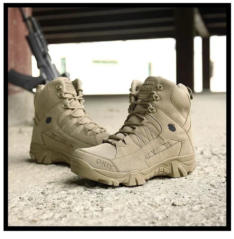 Men Boots  Army Boots Mens Military Desert Waterproof Work Safety Shoes Outdoor Climbing Hiking Shoes Ankle Men Tactical Boots