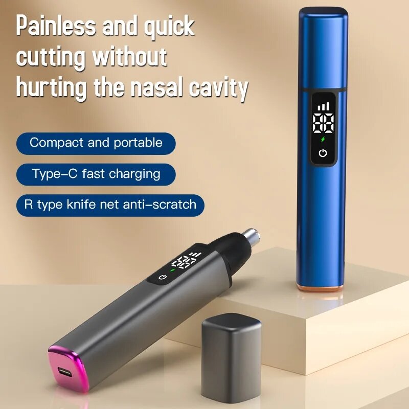 XIAOMI alat cukur rambut hidung, pencukur rambut hidung listrik cerdas 3 gigi Motor kecepatan tinggi portabel untuk pria dan wanita
