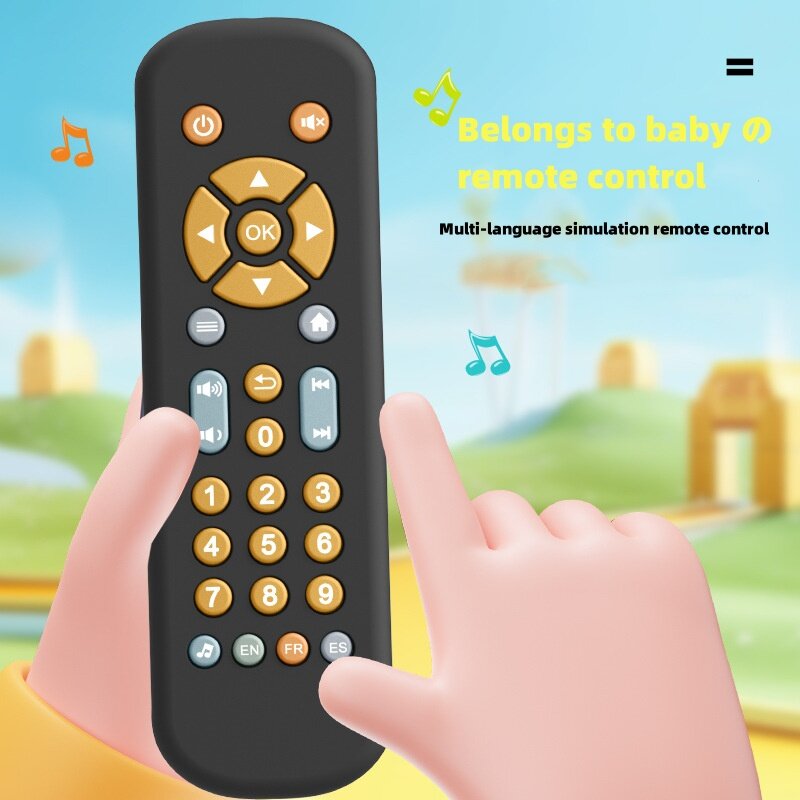 Mainan Remote Control TV simulasi bayi, mainan Remote Control TV dengan musik dan lampu musikal, mainan bayi Remote sensorik untuk anak 1 2 3 tahun