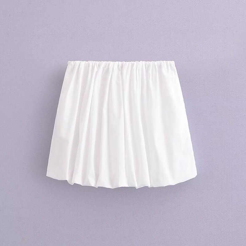 Женская однотонная короткая юбка-пуховик, летняя повседневная свободная мини-юбка с эластичным поясом, женские юбки в стиле сладкой Лолиты для девочек