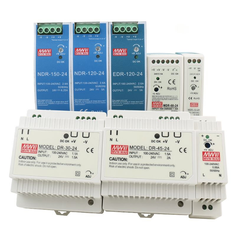 Rail mounted switch power supply EDR-75 120 150 240W-12 24V output industrial DIN rail