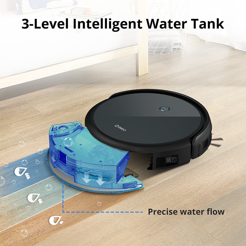 Botsab By 360 C50 Robot Vacuum Cleaner  Smart Home APP Control Lithiun Battery 2600mAh Draw Cleaning Area On Map
