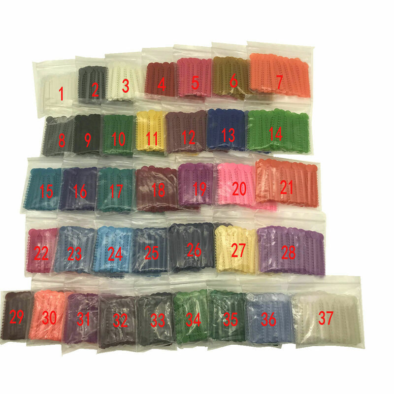 Élastique en caoutchouc pour les dents, disponible en 37 couleurs, 1 sac, 1040 pièces, accessoire de soins dentaires