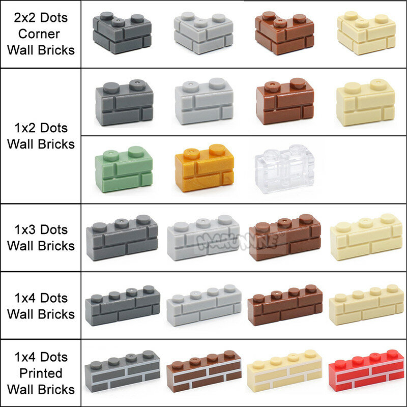 Marumine 30個1 × 4構築レンガ家壁バルクビルディングブロックmoc市ストリートビュー部品と互換15533 3010