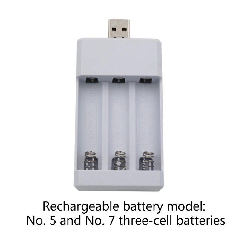 ユニバーサル USB 出力バッテリー充電器 3 スロット アダプター AA AAA バッテリー用