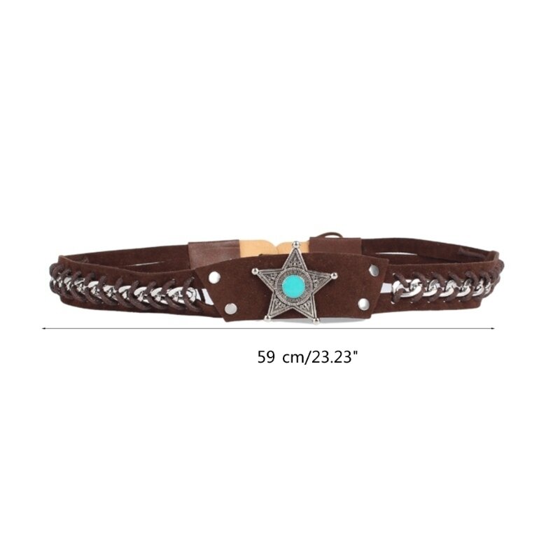 Handmade PU Leather Hat Belt for Straw Weaving Hat Turquoises Hat Band for Adult