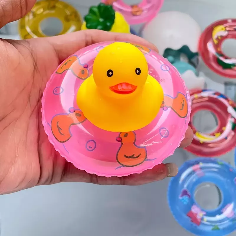 Mini anello da bagno per bambini giocattolo da bagno piscina galleggiante cerchio anello giocattoli giocattolo bambino divertente bambola galleggiante bagno di gomma giochi gonfiabili