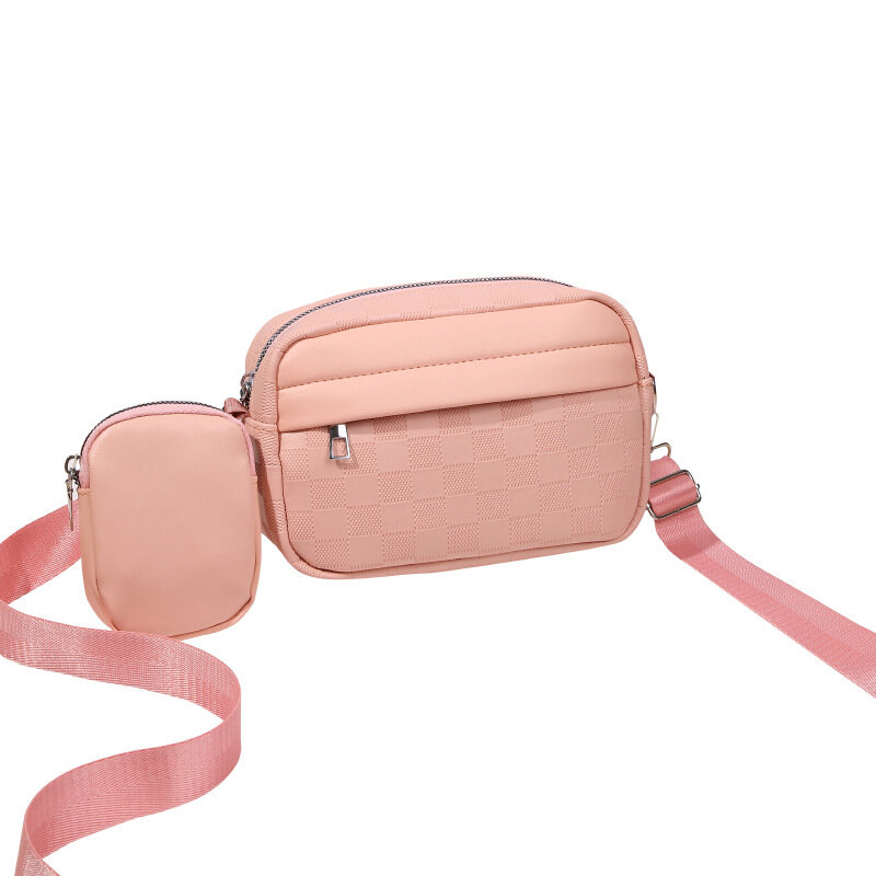 Women's New Fashion Casual  Zero Wallet Simple Solid Color Crossbody Zipper Small Square Bag Card Holder Purse Coin Pouch