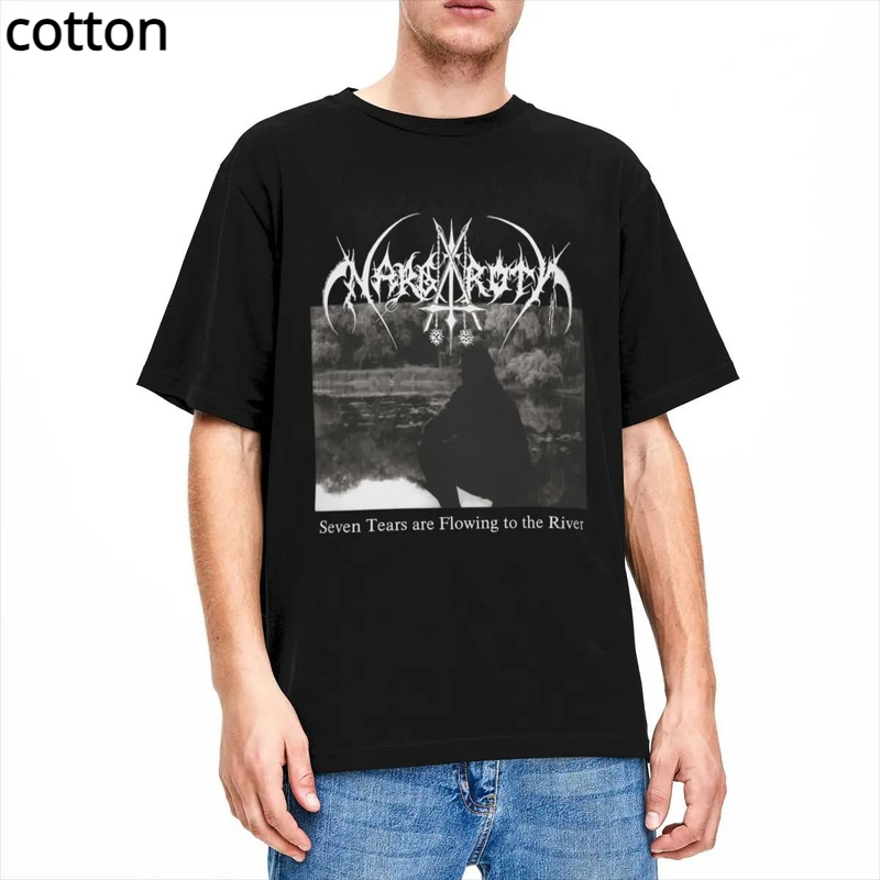 Camiseta negra de Metal para hombre y mujer, Camisa de algodón Vintage con cuello redondo, Tops de manga corta, estampado gráfico, talla grande