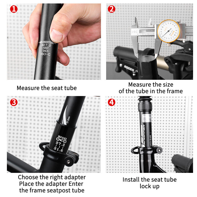 MUQZI Dead Fly Road Bike Seat Tube Seatpost Reducing Sleeve 25.4 To 27.2 25.4 To 28.6 27.2 To 33.9 27.2 To 28.6 27.2 Turn 30.8