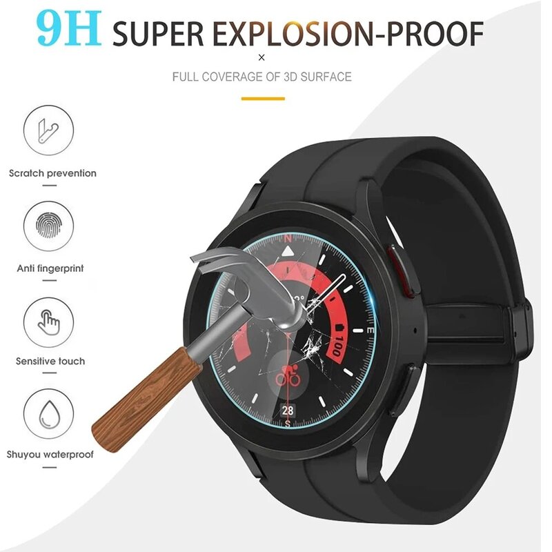 3PCS HD Watch Protection Screen Tempered Film Full Coverage Transparent Scratch Resistant Film For Samsung Galaxy Watch5Pro 45mm