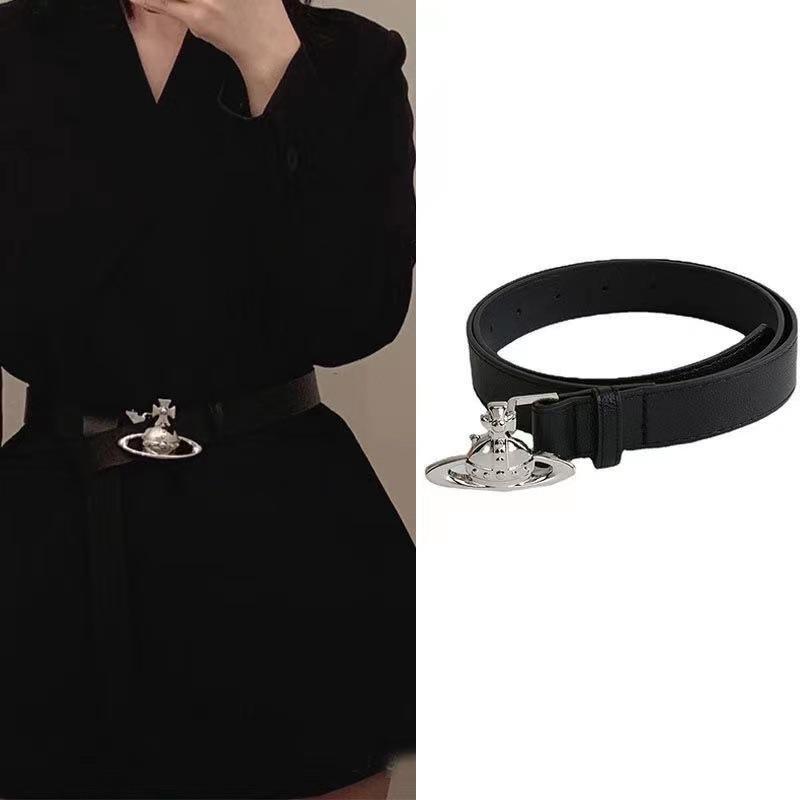 Cinturón con hebilla de Saturno para mujer, diseño creativo, falda, pantalones, cinturón de moda informal, accesorios de moda, 105/2 Cm