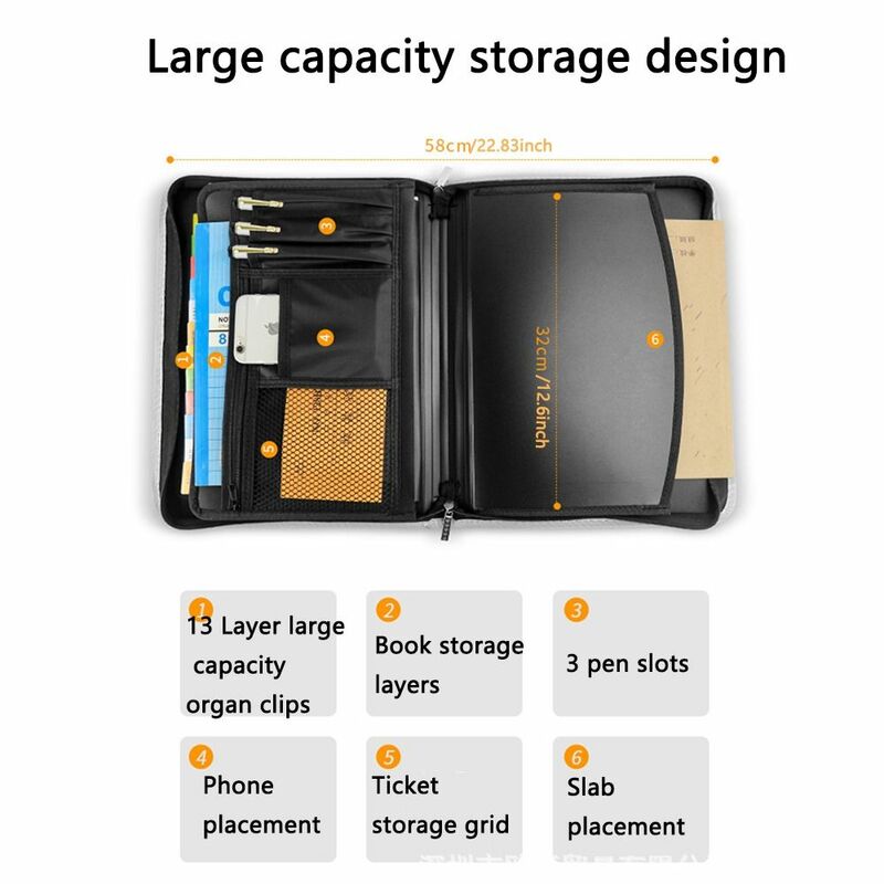 منظم ملف الأكورديون مقاوم للماء ، 13 جيب علامات التبويب الملونة ، توسيع مجلد الملفات ، سستة آمنة ، سعة أكبر ، حقيبة الوثيقة