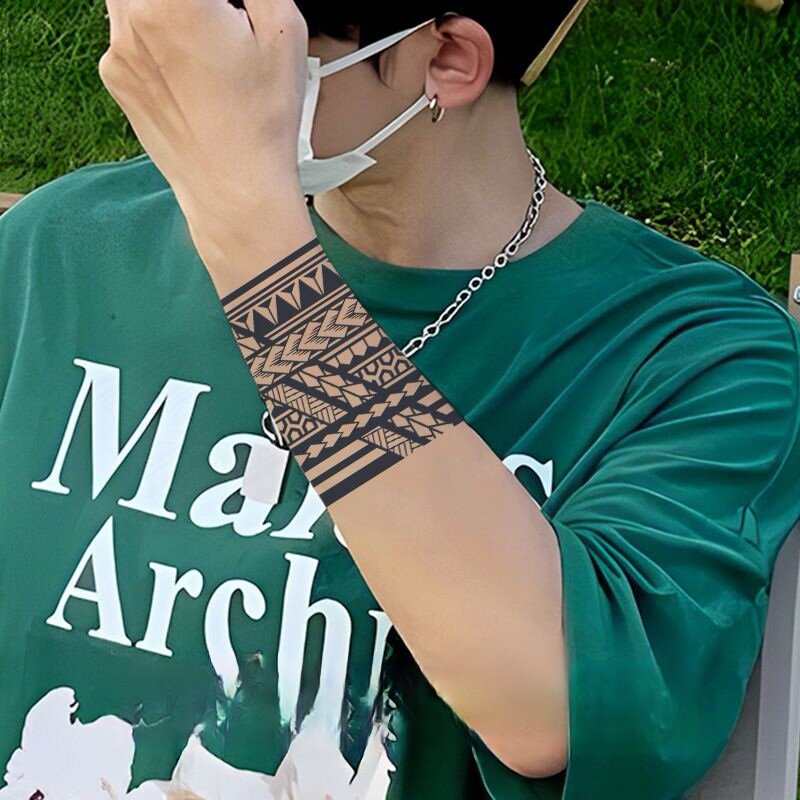 Totem Ring травяной сок Временная тату-наклейка, водостойкая Полуперманентная искусственная татуировка, искусственная татуировка