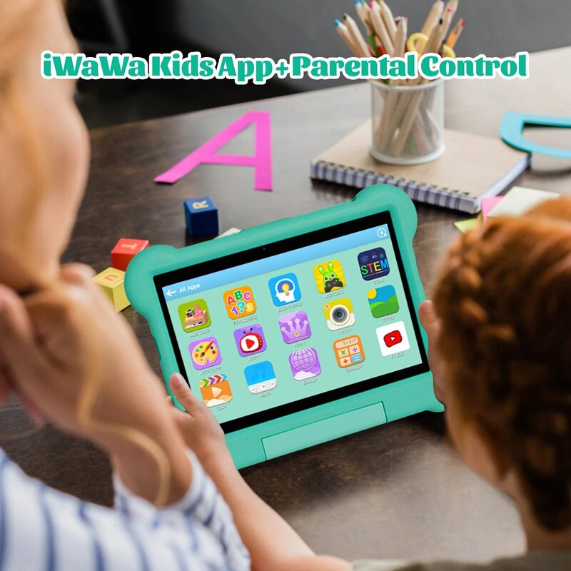 KidsPad casing pelindung kelas dapat dimakan EVA App IWAWA 10.1 inci octa-core 4G LTE Dual WIFI 4GB + 64GB dengan Bluetooth WIFI Real 6000mAh