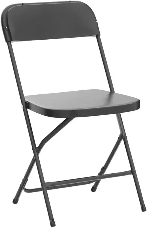 Складные складные стулья, пластиковые наружные/внутренние вес 650 фунтов (черный, 8 шт.)