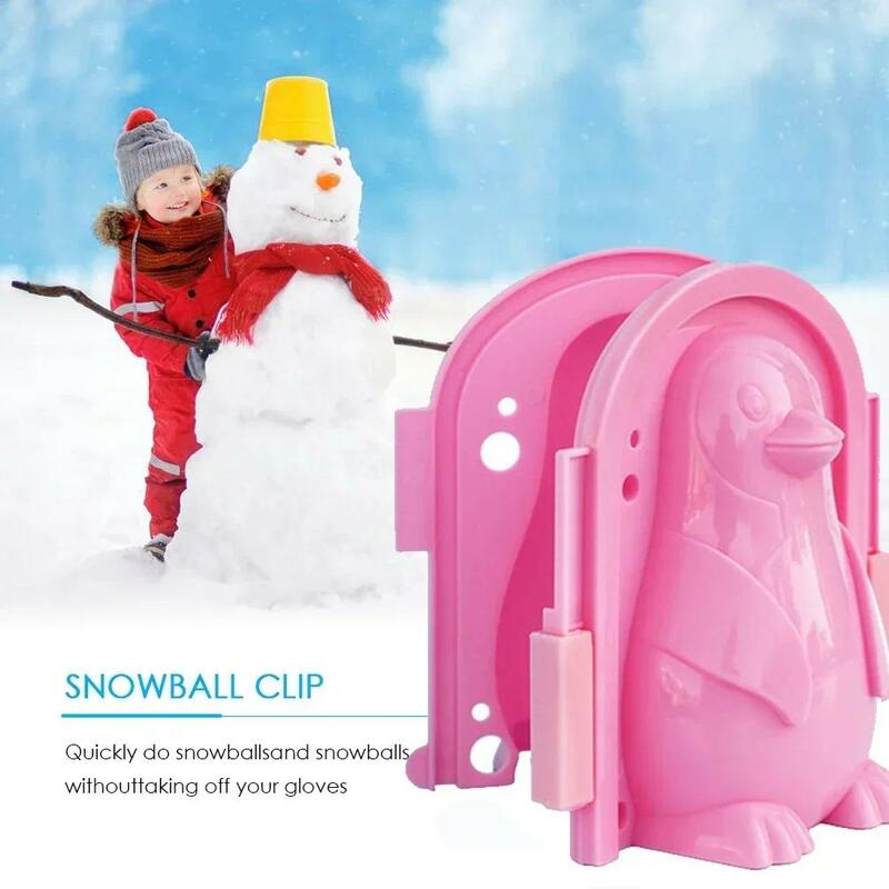 Winter Plastic Snowball Maker Clip Outdoor Snow Fight Ball Mold Toys Kids Penguin Shape Snowman For Children Outdoor Play New