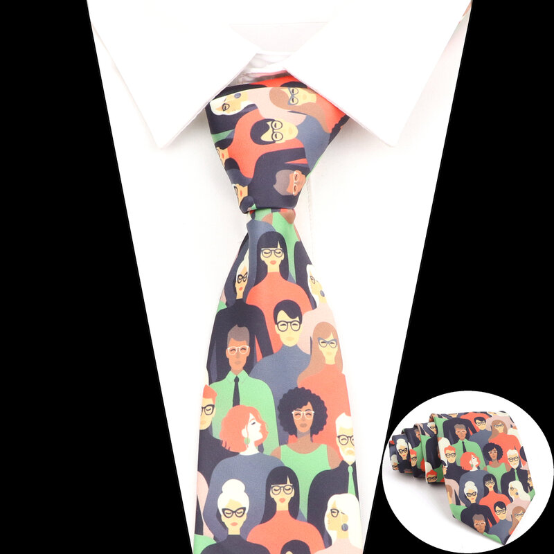 Vintage Imitation Silk Ties Men's Fashion 8cm Graffiti Painting Floral Necktie For Men Wedding Business Soft Printing Tie Wed Gi