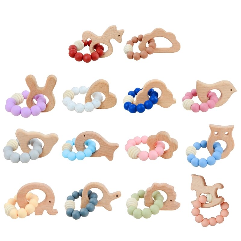 77HD Cartoon Multiple Shaped Teething Toy Toddlers Supplies Kid Essential for Newborn