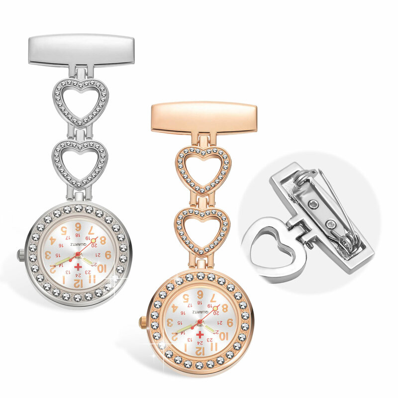 2X Pocket Watch Sweet Gift Hanging Pendent Fine Workmanship Hardness Attractive Birthday Present Clip-on No Battery Practical