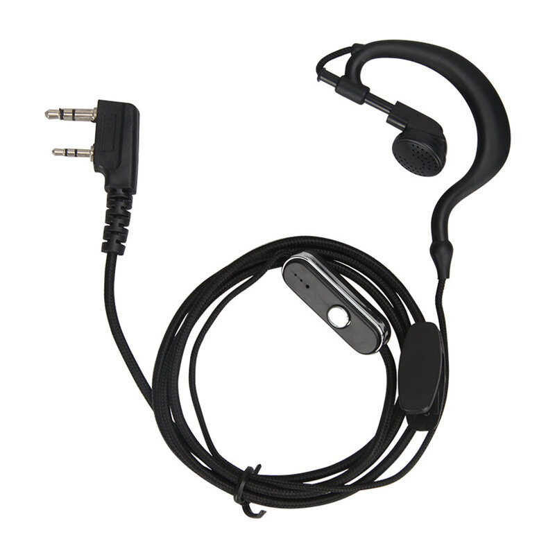 Baofeng-Walkie-Talkie Headset, Wired dois sentidos Ham rádio fone de ouvido, 2 pinos fone de ouvido, BF-888S, UV5R, 993 Earwear