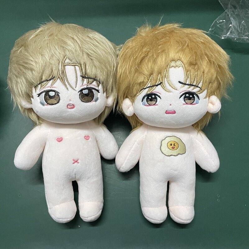 Coreano anime bonecas de pelúcia, 20cm, brinquedo, boneca nua, plushie cosplay, presente para as crianças, 6839
