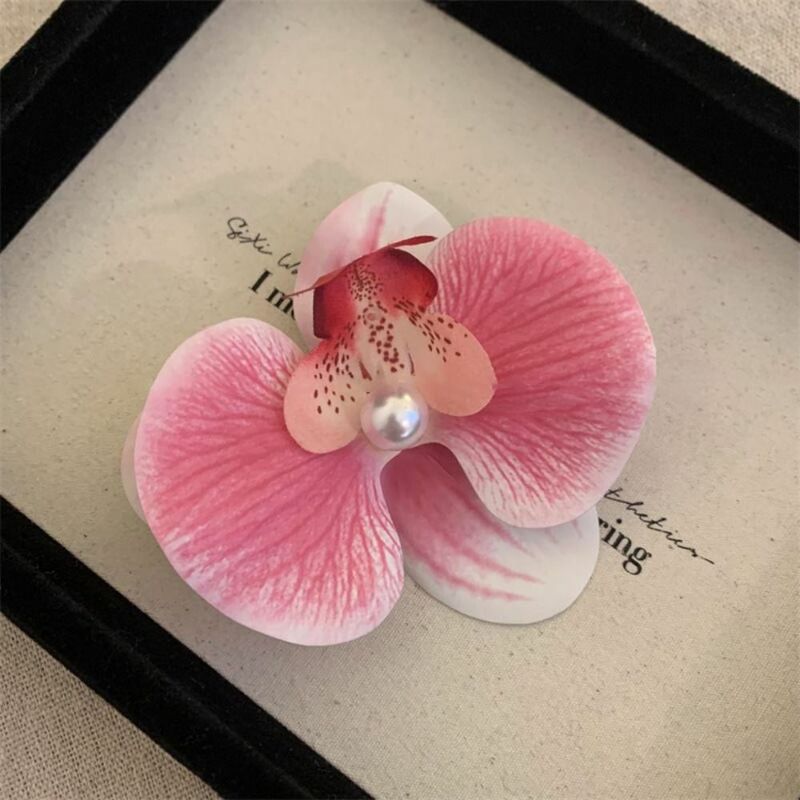 Pinza de pelo de mariposa de Orquídea, herramienta de peinado de pico de pato Simple, Clip lateral, lazo, flor