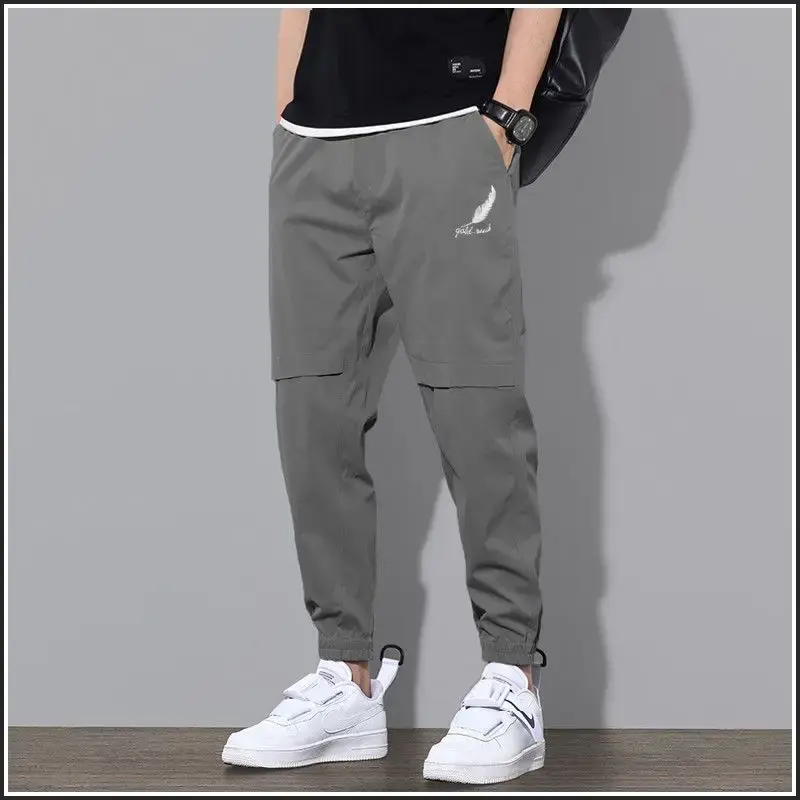 2023 Autumn and Winter Men's New Fashion Commuting Korean Edition Trend Loose Relaxed Comfortable and Versatile 9/4 Leggings