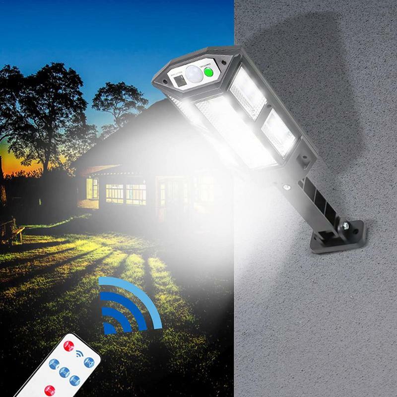 Luz Solar con Sensor de movimiento para exteriores, luces de pared alimentadas por energía Solar impermeables, 84 LED, para puerta de patio, valla y camino