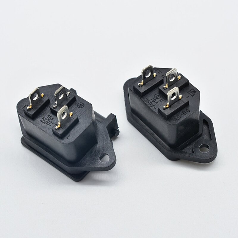 1pc 250V 10A IEC320 C14 3 Pin Male Power Cord Inlet Socket A0NC