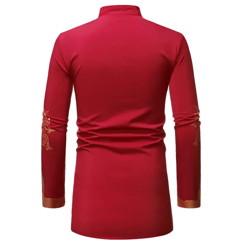 Черная африканская рубашка для мужчин 2024, брендовая уличная одежда, повседневная африканская одежда для мужчин, роскошная металлическая Золотая Мужская рубашка с принтом