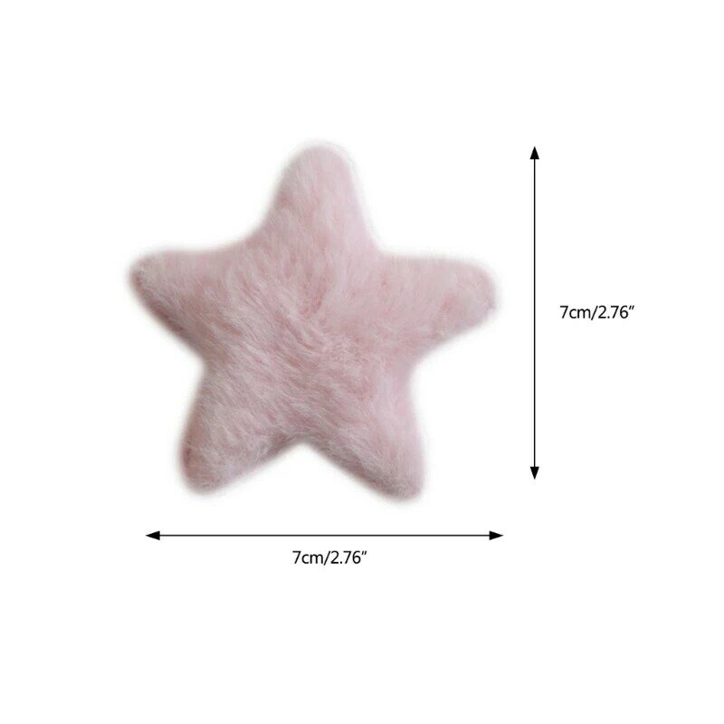 Furry Plush Star Y2K-Style Star หวาน Handmade น่ารัก Pins Headdress Mini Hairpin