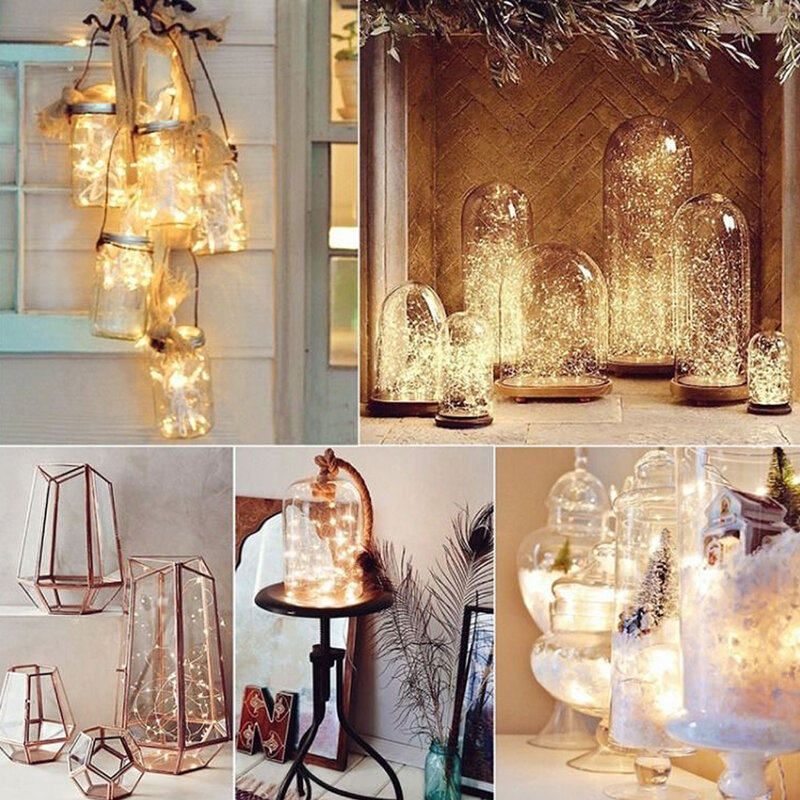 Copper Wire LED String Lights 1M2M3M Christmas Holiday Fairy Lights Garland Christmas Tree New Year Wedding Party DIY Decoration