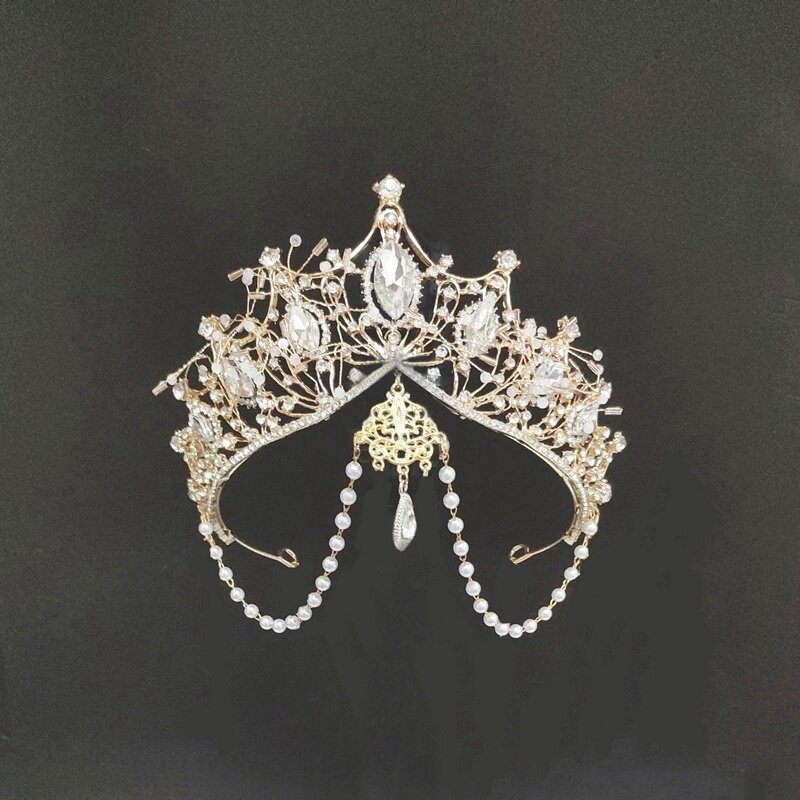 Gothic Lolita Halo Headband Goddess Queen Anna Tiara Angel Necklace Hair Ornament Laurel Crown Baroque Headpiece Accessories