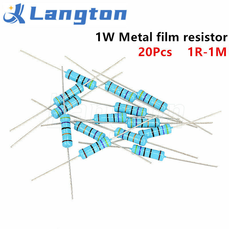 Resistor do filme do metal, 1% 1R 1M 2R 10R 22R 47R 100R 330R 1K 4,7 K 10K 22K 47K 100K 330K 470K 1 2 10 22 47 100, 20 PCes 330 ohms