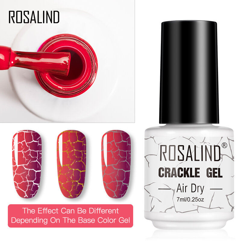 เจล ROSALIND ภาษาโปลิชคำแตกเล็บ7Ml ฐานสำหรับเจลเคลือบเงา UV Gel Quick Drying Manicure เล็บ Crackle เล็บ