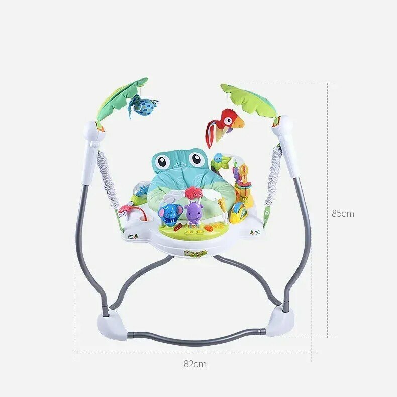 Baby's LED Light and Music Bouncer, cadeira pulando, assento giratório de 360 graus, brinquedos adoráveis, presente de aniversário para crianças, engraçado
