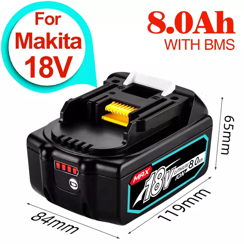 Bateria de lítio Makita, atualizada, 18V, BL1860, BL1850B, BL1850, BL1840, BL1830, BL1820, BL1815, LXT-400, substituição, 2024