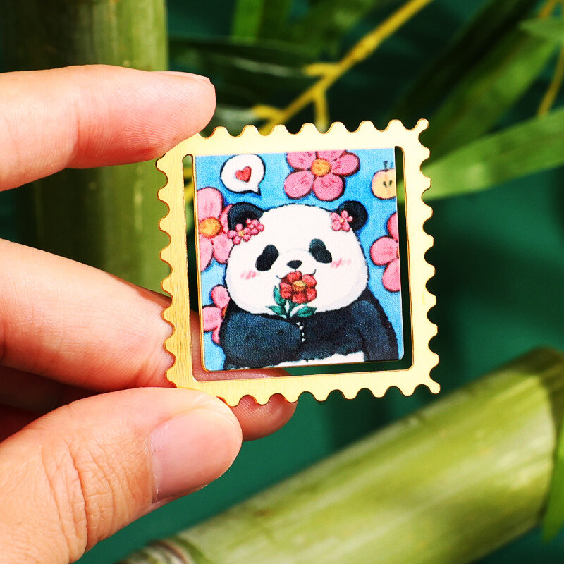 Nieuwe Metalen Bladwijzer China-Chique Schattige Panda Postzegel Serie Bladwijzer Chengdu Toerisme Souvenirs Reisgeschenken Student Bookfolder 2024